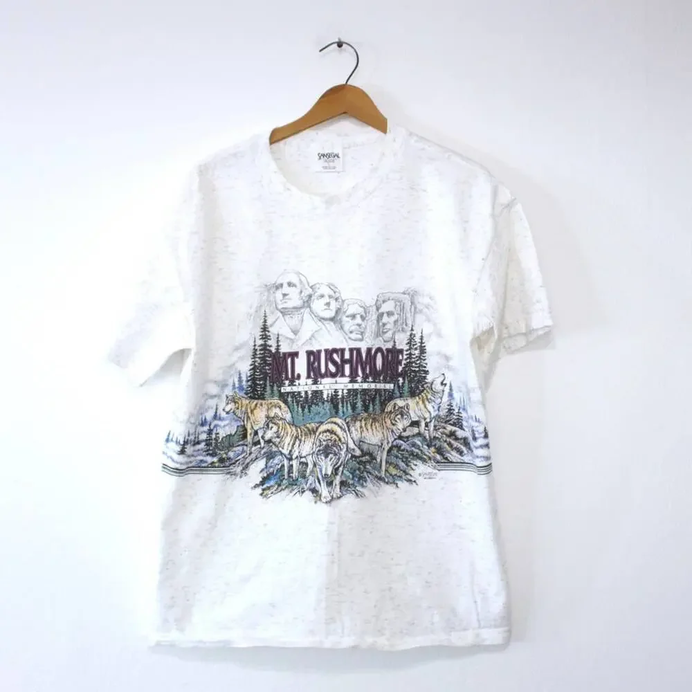 Vintage Mt Rushmore South Dakota Wolf Pack T Shirt XL